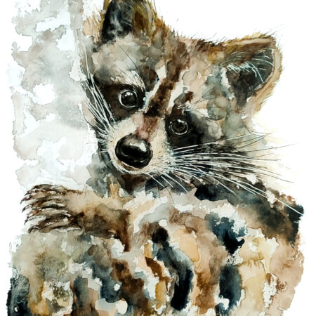 AQUARELLE ORIGINALE RATON LAVEUR III